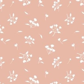 Ditsy Floral Silhouette on Apricot background