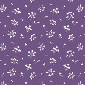 Ditsy Floral Silhouette on Purple