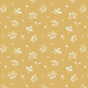 Ditsy Floral Silhouette on Yellow