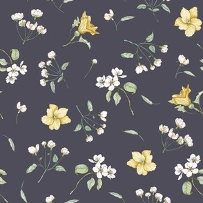 Florals and Blossoms on Navy