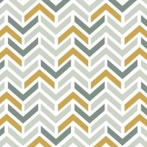 Chevron in Green and Mustard
