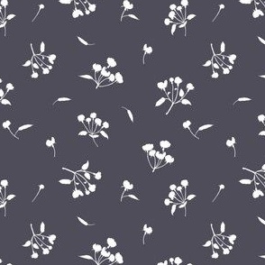 Ditsy Floral Silhouette on Navy background