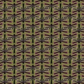 (S) 1.3 x 0.73 Doodle flies creeping thyme green, purple, mauve