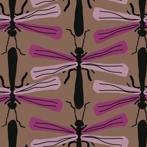 (L) 5.2 x 2.9 Doodle flies lilac purple