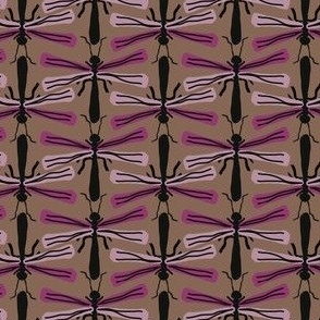 (M) 2.6 x 1.45 Doodle flies lilac purple
