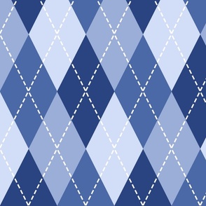 Rainbow Argyle - Blue - Large