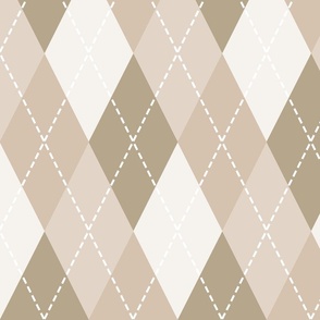 Rainbow Argyle - Neutral - Large