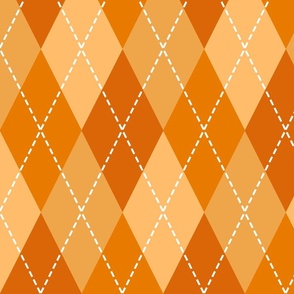 Rainbow Argyle - Orange - Large