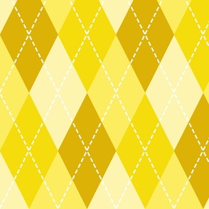 Rainbow Argyle - Yellow - Large