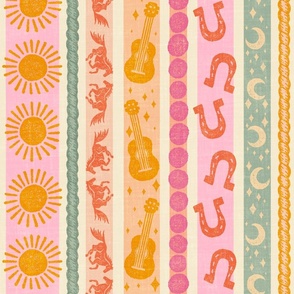 Western Party Stripe - 24" extra large - rustic pastel multi 