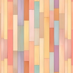 SMALL PASTEL WOODEN PARQUETRY PLANK SUNSET STRIPES 2 FLWRHT