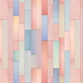 SMALL PASTEL WOODEN PARQUETRY PLANK PINK BLUE STRIPES 3 FLWRHT