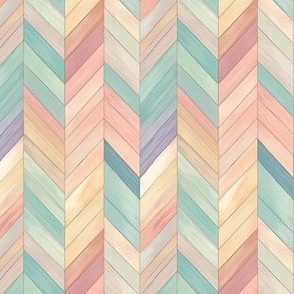 SMALL PASTEL WOODEN PARQUETRY PLANK CHEVRON 2 FLWRHT