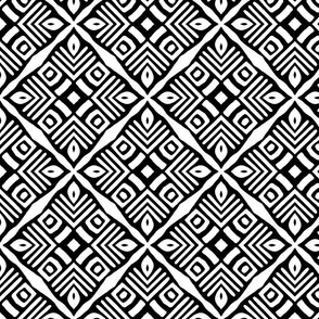 Black And White Organic Shapes Tribal Mudcloth Pattern II Smaller Scale