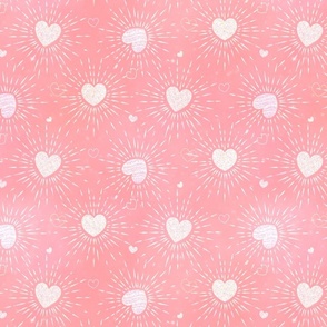 medium // Heart glitters on pink 