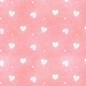 small // Heart glitters on pink 