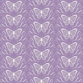 Butterfly pencil drawing, lavender purple, HALF DROP,  available in different colors