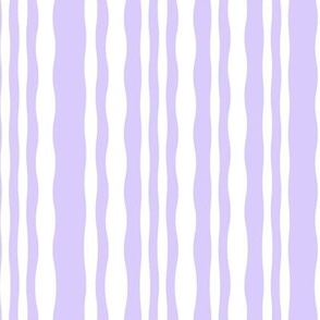 Wobbly  pastel stripes, wavey lines in pastel lilac and white
