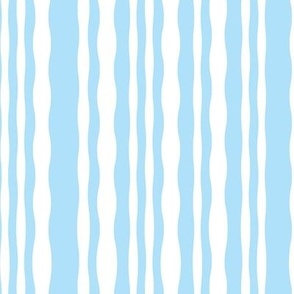 Wobbly pastel stripes, wavey lines in light blue pale blue and white
