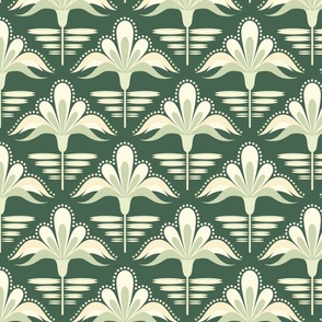 Retro Spring Bloom Series - 4 Mineral green