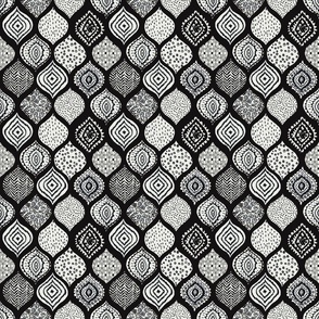 patterned moroccan ikat tile - black and white