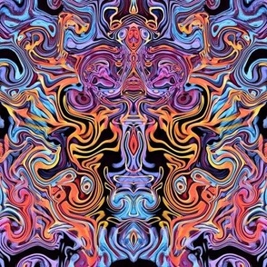 Psychedelic dreams, trippy pattern, with black background