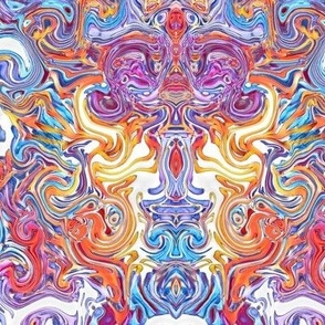 Psychedelic dreams, trippy pattern, with white background