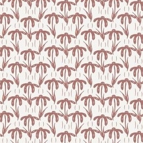 Ditsy Florals in Muted Red & Cream for Nursery Fabric & Wallpaper