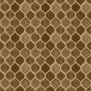 Pattern Moroccan Ikat Tiles - Sepia and Brown