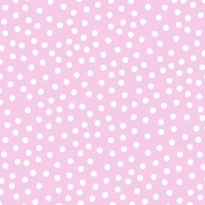 small white spots, dots on pastel pink, rose pink spots