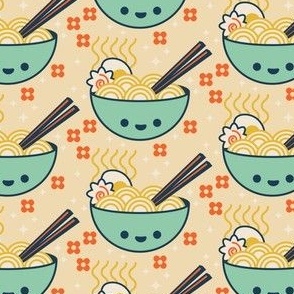 Cute Happy Ramen Noodle Bowl Pattern