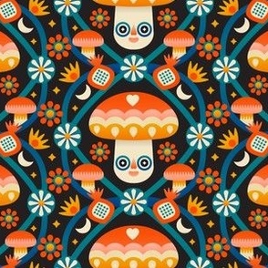 Colorful Trippy Mushroom Pattern