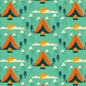 Adventure Mountain Camping Pattern