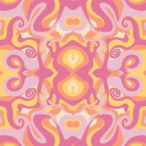60s Spring Kaleidoscope Abstract (24") - pink, yellow, orange, purple (ST2023SK)