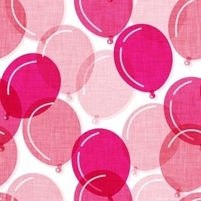 Normal scale // Party time // white background cotton pink shades rounded transparent faux textured birthday balloons 