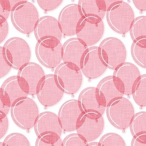 Small scale // Party time // white background cotton candy pink rounded transparent faux textured birthday balloons 
