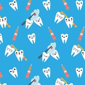 Funny Blue Kawaii Teeth Toothbrush Dental Care