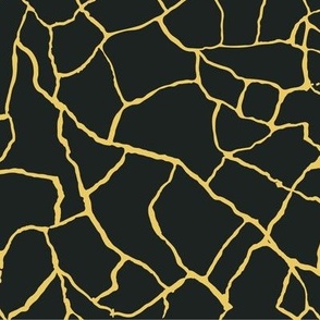 Gold Black Kintsugi Cracks Texture