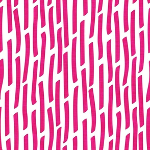Normal scale // Confetti vertical stripes // white background fuchsia pink faux textured dashed lines dinosaur birthday party decor