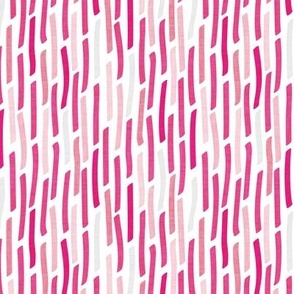 Small scale // Confetti vertical stripes // white background pink shades faux textured dashed lines dinosaur birthday party decor