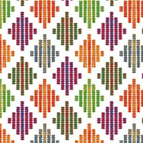 Colorful Embroidery Effect Stitch Diamond  Lozenge