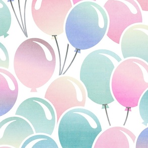 XL Pink Purple Teal Balloons - Birthday Happy Cheerful Colorful Festive Bright Children Kids Unisex