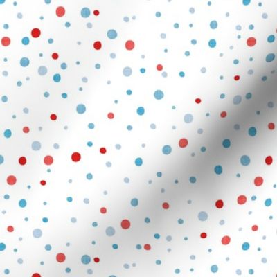 Small scale // Confetti rounded circle spots // white background blue coral and red faux textured dots dinosaur skin birthday party decor