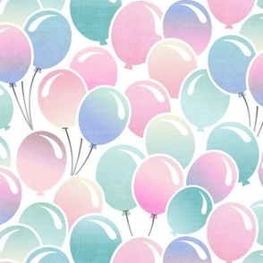 Small Pink Purple Teal Balloons - Birthday Happy Cheerful Colorful Festive Bright Children Kids Unisex