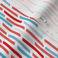 Small scale // Confetti vertical stripes // white background blue coral and red faux textured dashed lines dinosaur birthday party decor