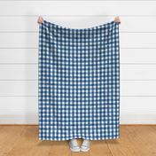 French Country Blue Watercolor Gingham - Medium Scale - Cobalt or Navy Blue Checkers Buffalo Plaid Checkers