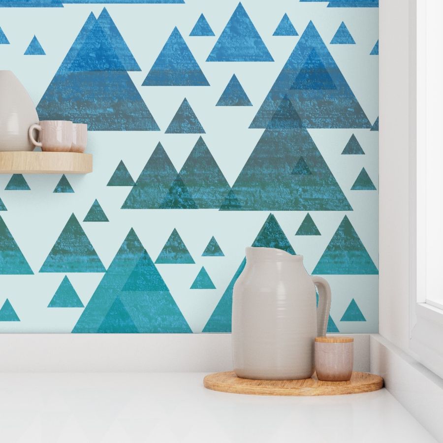 Pantone Mountain Triangles Wallpaper | Spoonflower