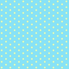(small) Neon Sunbeam polka dot / Yellow on Blue / Small scale / see Sunbeam collection
