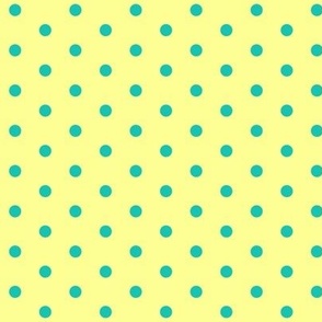 (medium) Neon Sunbeam polka dot / Green on Yellow / Small scale / see Sunbeam collection