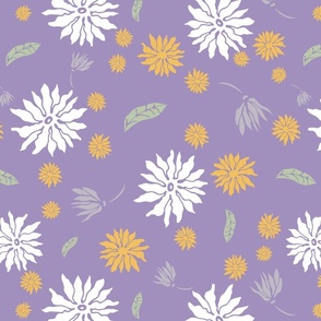 flower toss on lavender background by rysunki_malunki